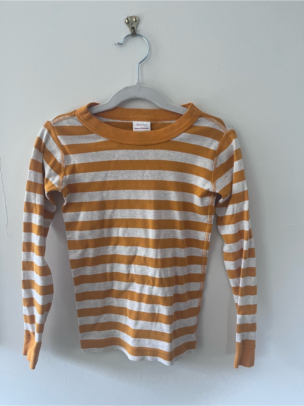 Hanna Andersson | Yellow Striped Long-Sleeve Tee | 6-7